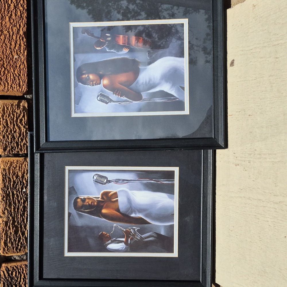 2 Jazz Rhythm and Blues African American Singers Wall Art Prints Matted Framed